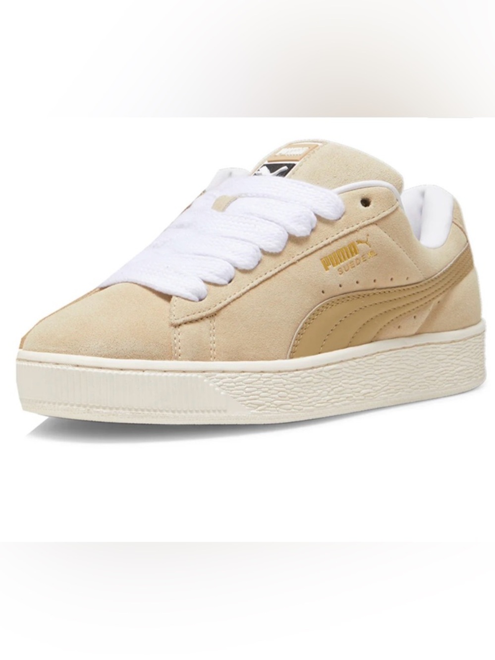 🤍🤍Puma  Suede Platform Sneaker in Beige and White🐈‍⬛